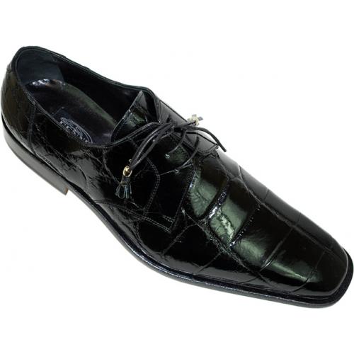 Fennix Italy 3101 Black Genuine All-Over Alligator Shoes